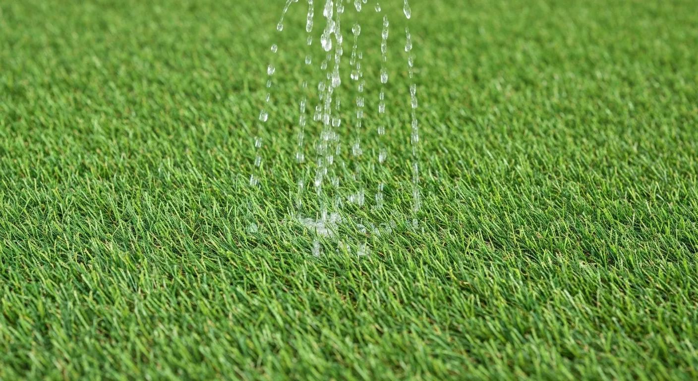 Detailed view of pet-friendly artificial turf highlighting its superior drainage capabilities and pet-safe design